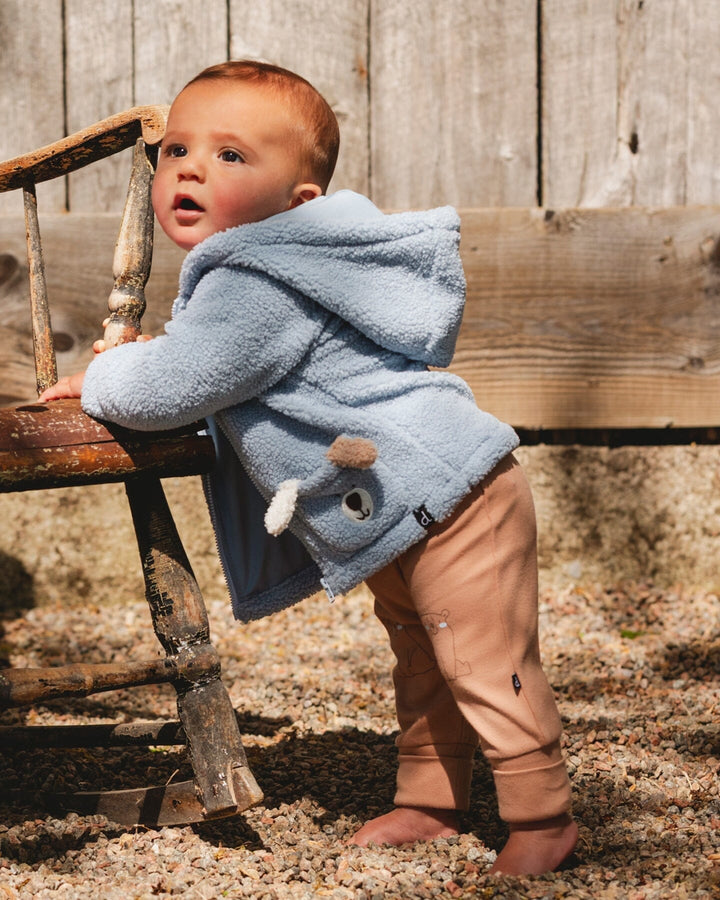 Plush Hooded Jacket Light Blue