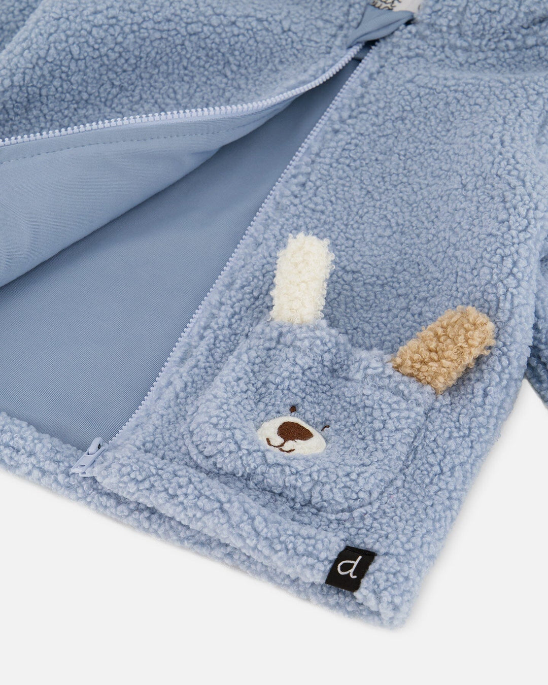 Plush Hooded Jacket Light Blue