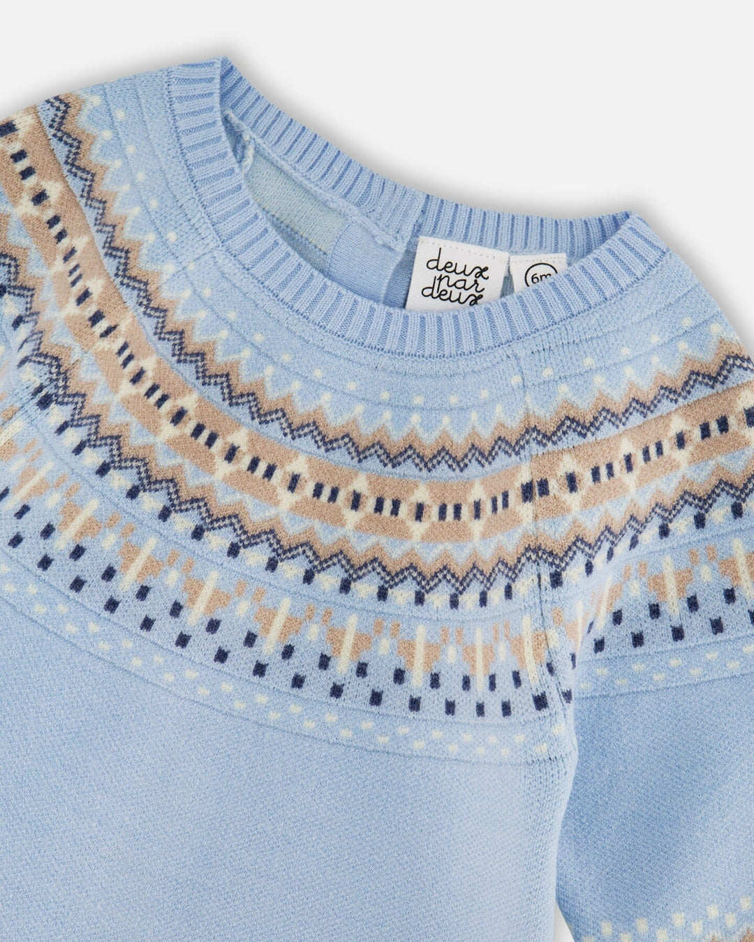 Knitted Jacquard Romper Light Blue