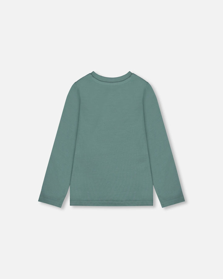 Organic Cotton T-Shirt Sage With Cat