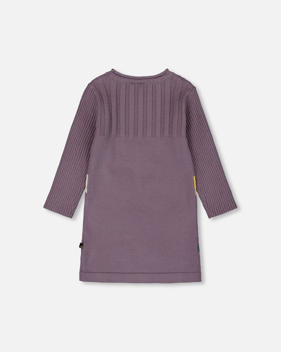 Jacquard Sweater Dress With Polka Dot Pattern Purple Gray