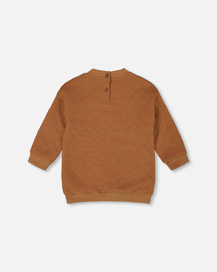 Quilted Tunic Mocha With Flowers