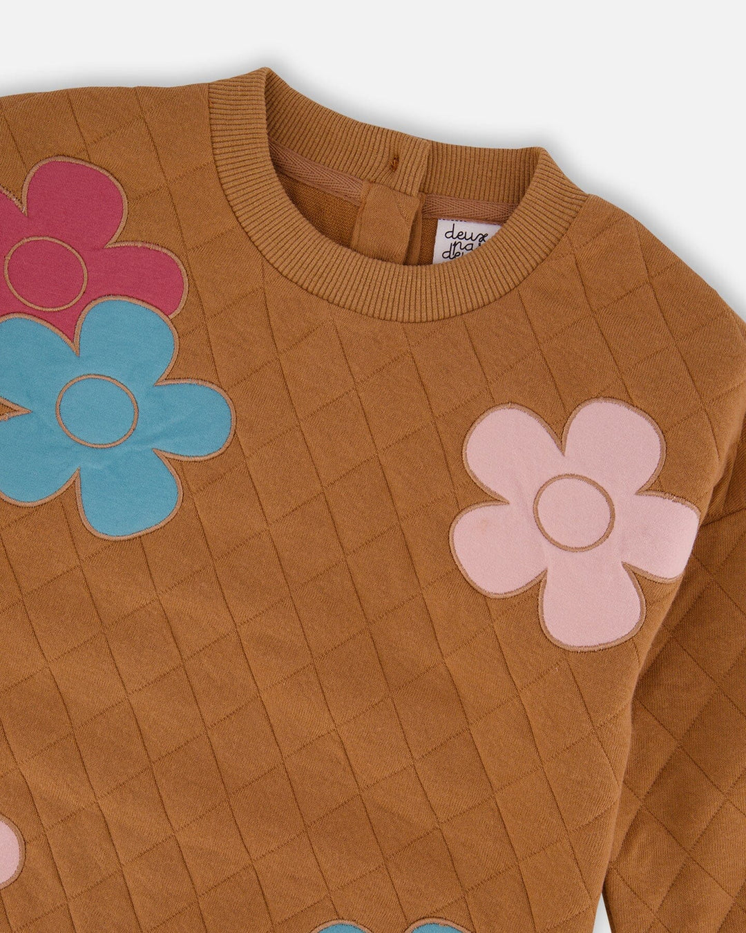 Quilted Tunic Mocha With Flowers