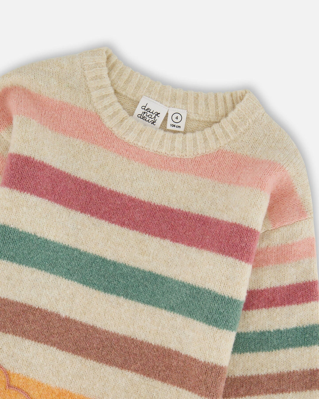 Knitted Tunic Off-White With Stripes