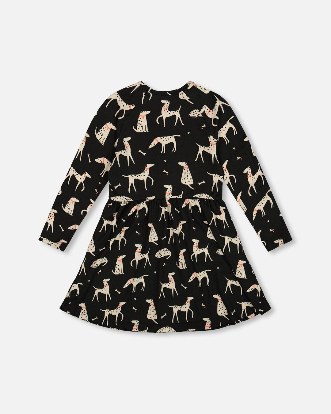 Half Button Jersey Dress Black Dalmatian Print