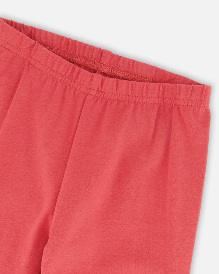 Organic Cotton Leggings Red With Apples