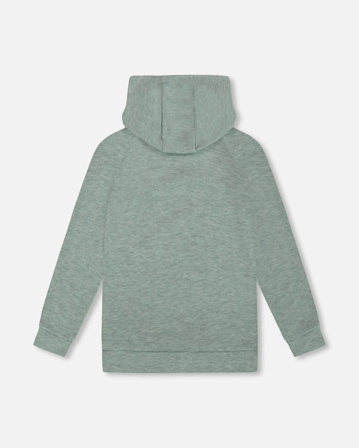 Hooded Tunic Sage Green With Owl Print