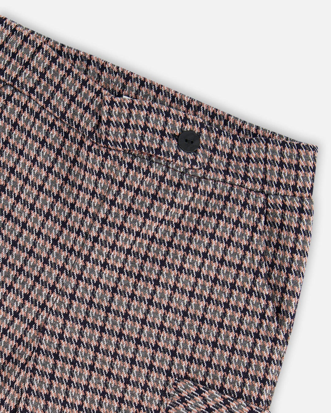 Jacquard Knit Flare Pants With Houndstooth Pattern