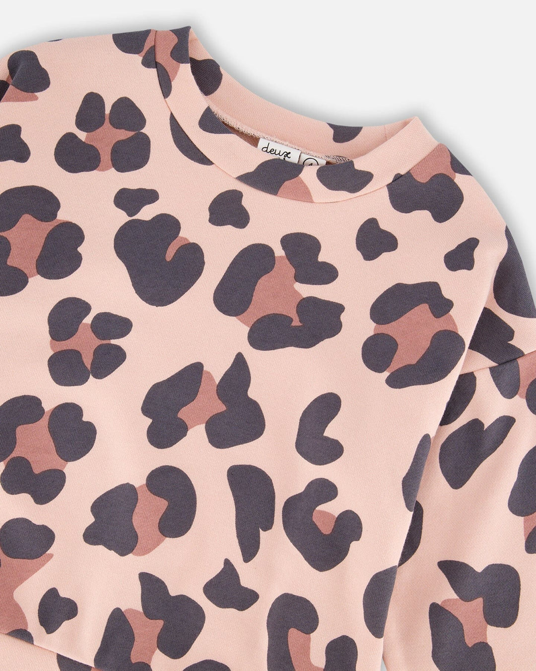 French Terry Sweatshirt Pink Leopard