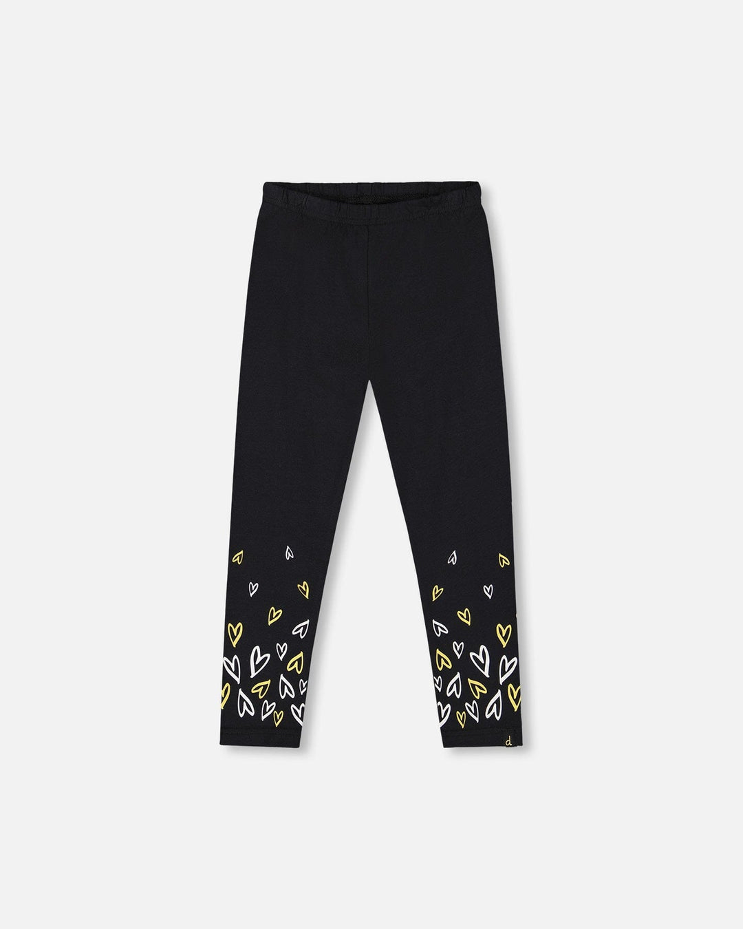 Organic Cotton Leggings Dusty Pink With Hearts Print