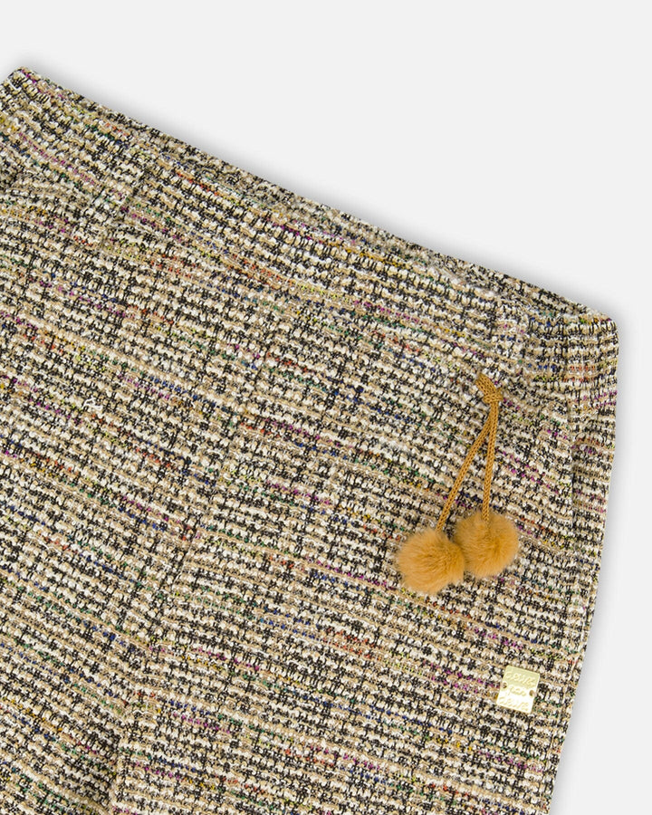 Tweed Flare Pants Beige And Black