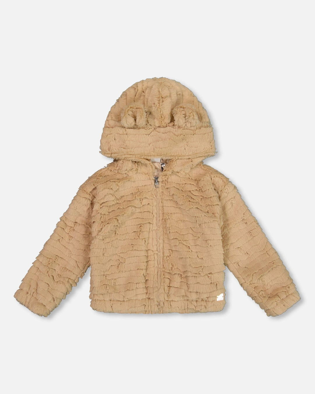 Faux Fur Hooded Jacket Nougat