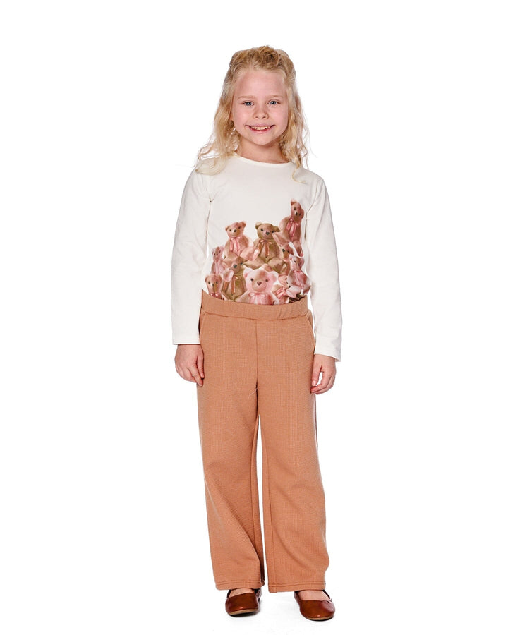 Organic Jersey T-Shirt Off-White With Teddy Bears