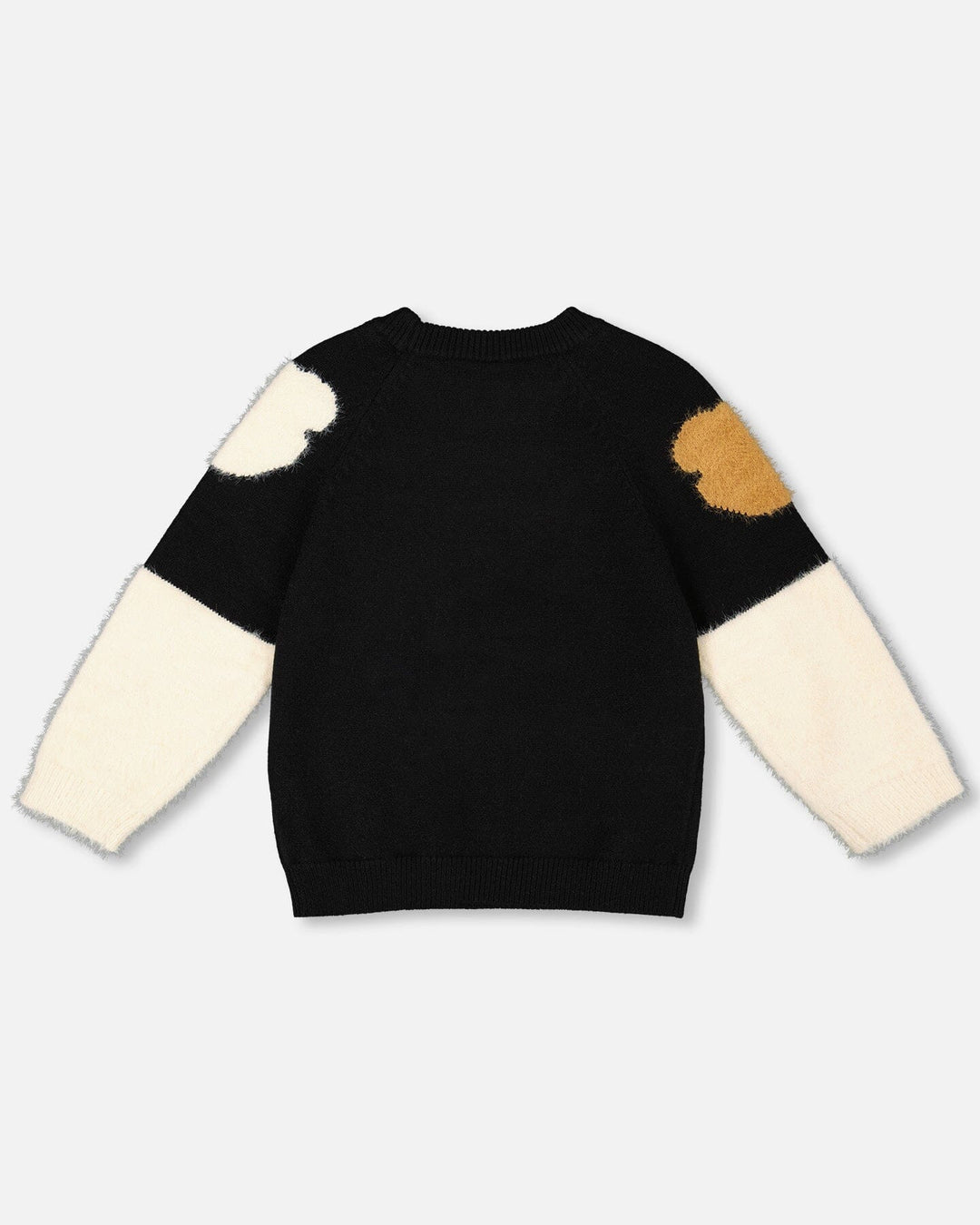 Knitted Sweater Black With Bear Intarsia