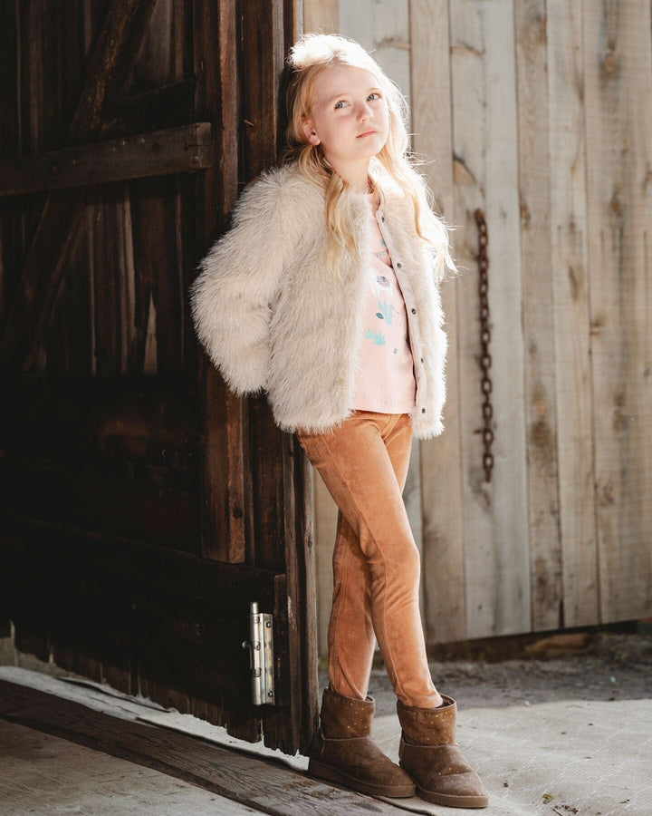 Stretch Suede Treggings Light Pecan Brown