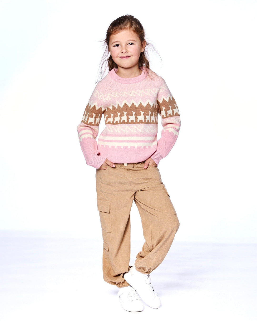 Llama Jacquard Sweater Dusty Pink