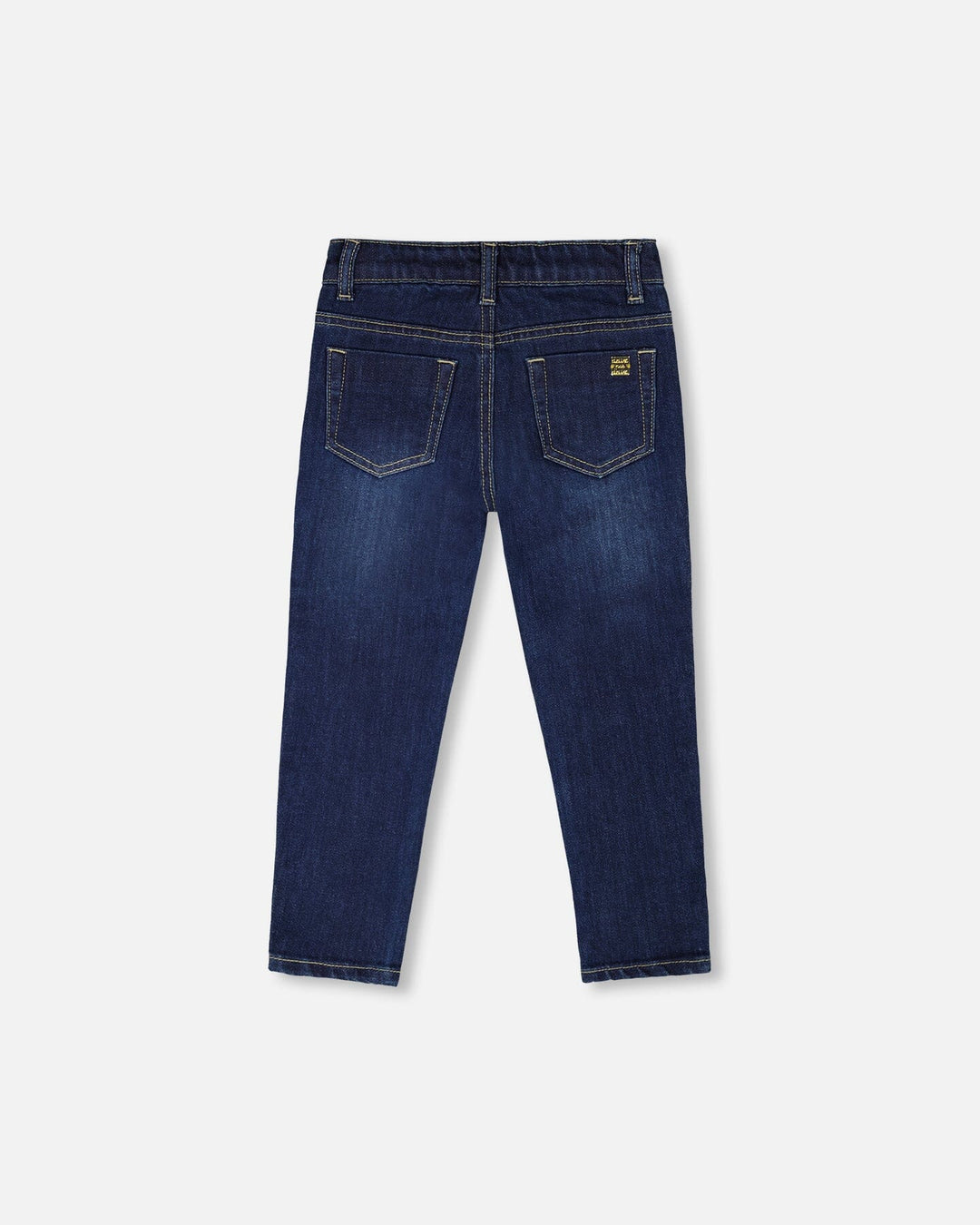 Stretch Jeans Blue Denim With Glittery Hearts