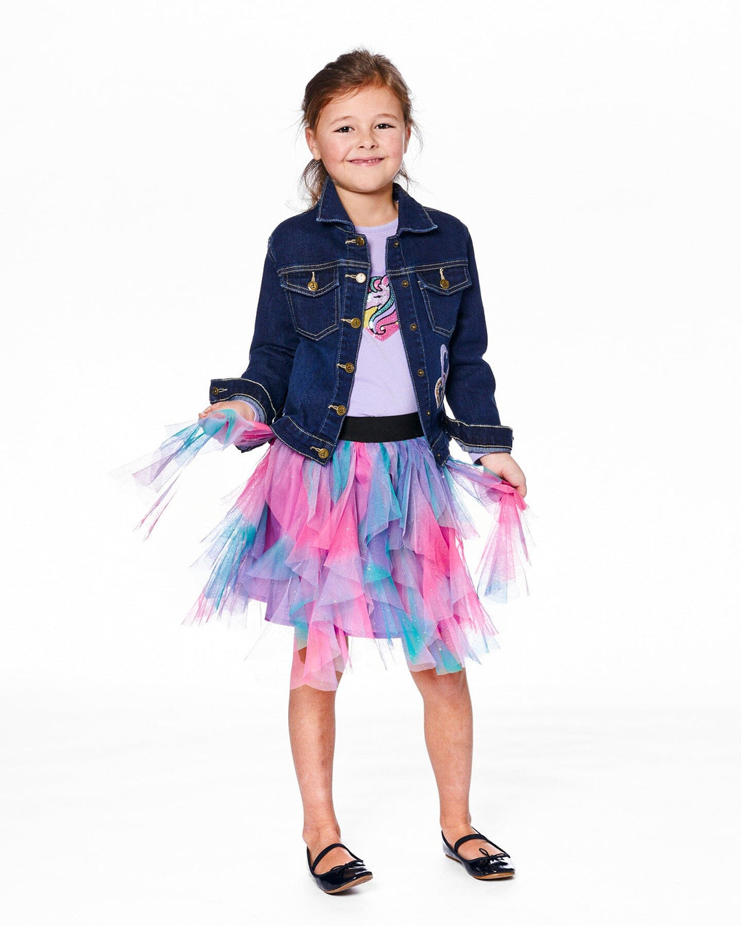 Multi Layer Mesh Skirt Multicolor