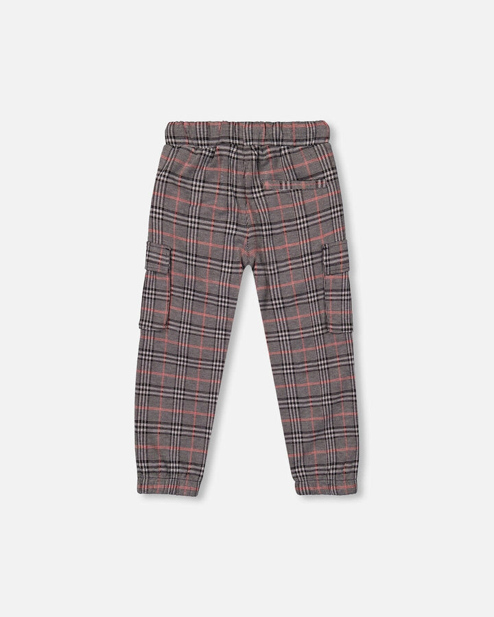 Plaid Cargo Pant Gray And Black
