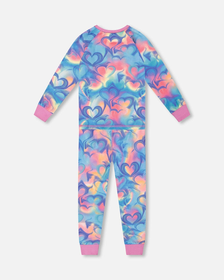 Organic Cotton Two-Piece Pajamas Rainbow Heart Print