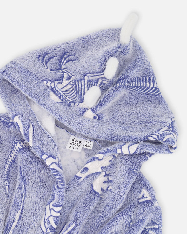 Plush Glow In The Dark Robe Blue And White