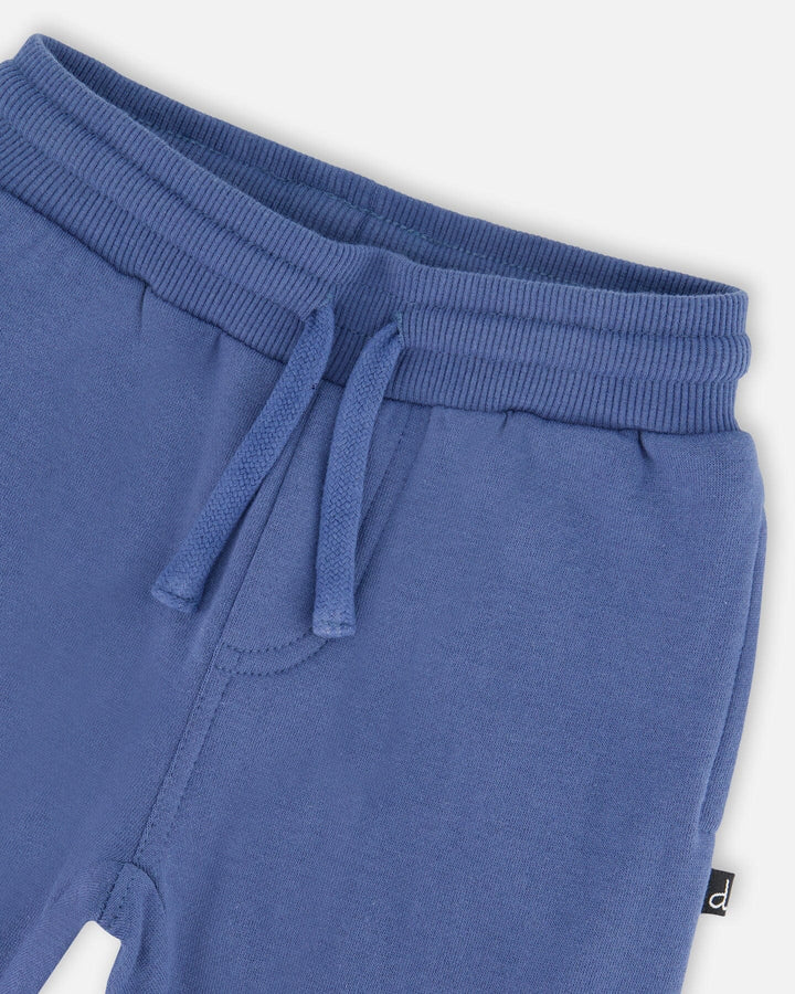 Fleece Sweatpants With Articulated Knees Blue