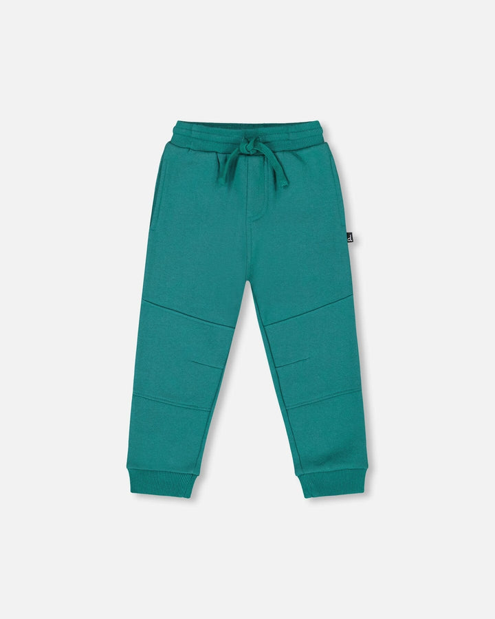 Fleece Sweatpants With Articulated Knees Forest Green