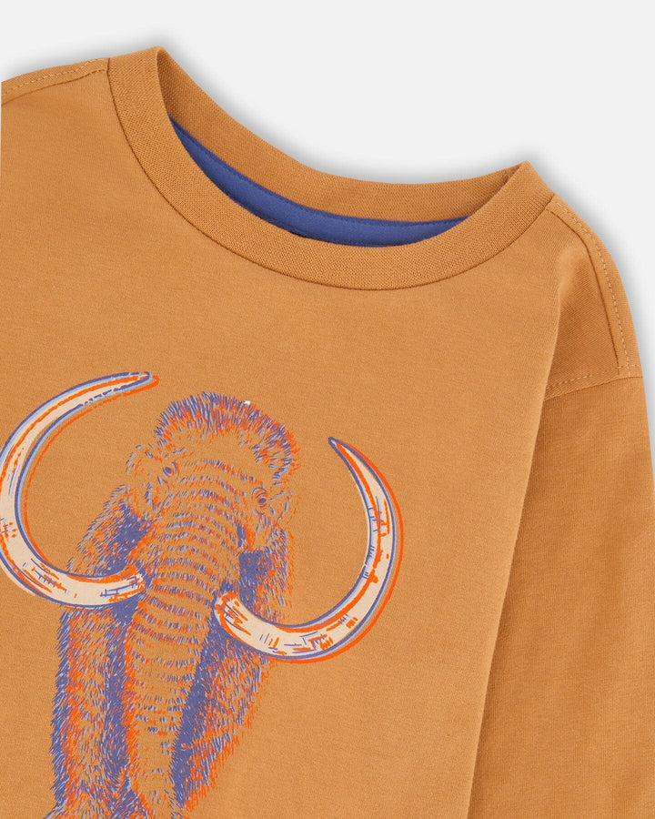 Organic Cotton Long Sleeve T-Shirt Cashew Brown