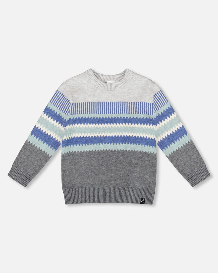 Knitted Jacquard Sweater Dark Gray