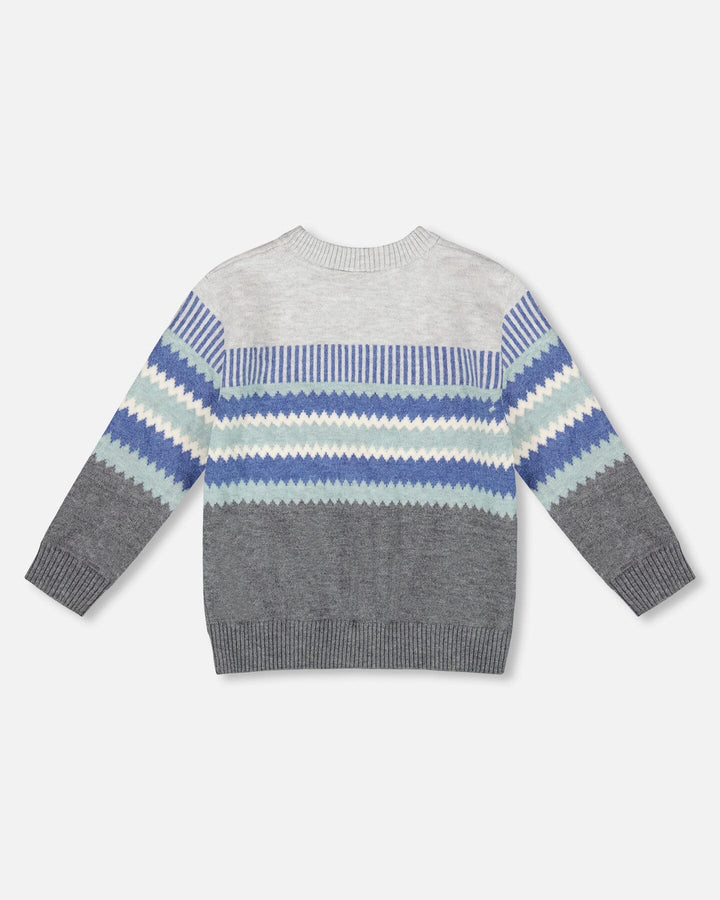Knitted Jacquard Sweater Dark Gray