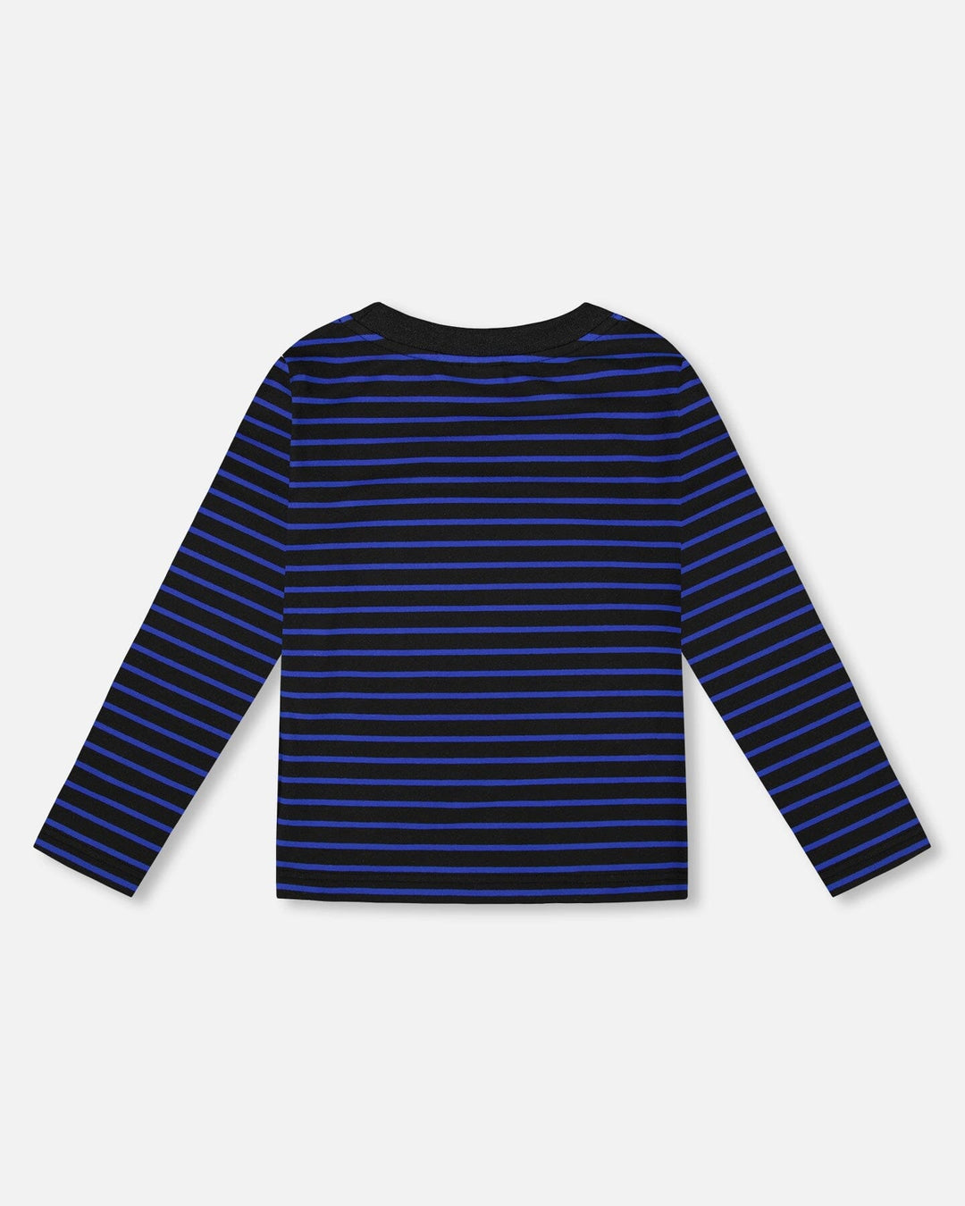 Long Sleeve Brushed Jersey Striped Tee Black