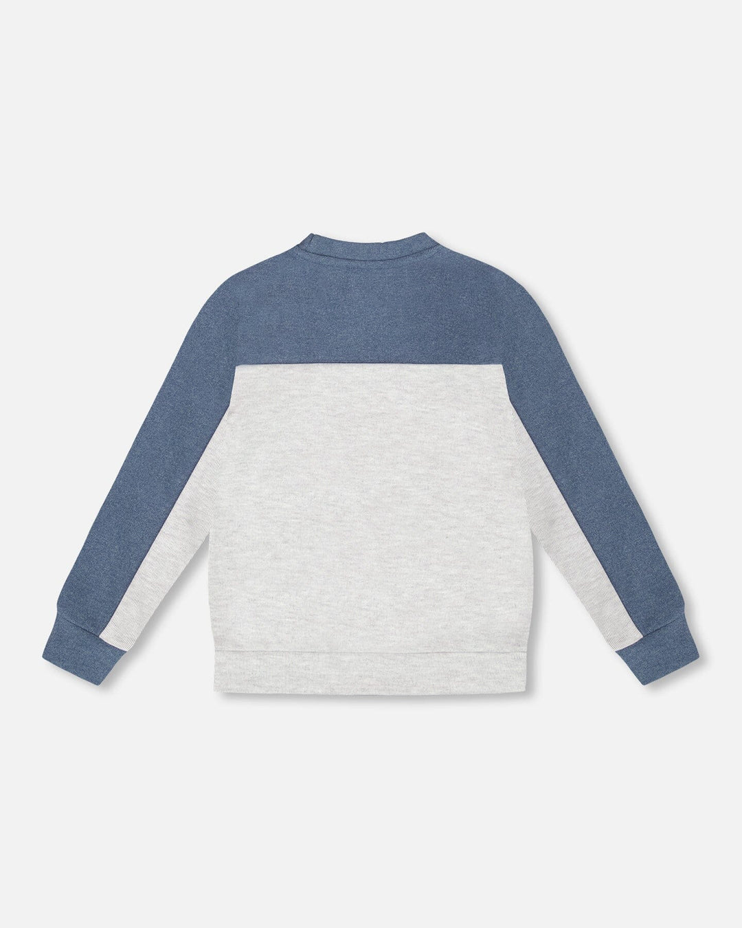 Long Sleeve Super Soft Brushed Jersey Top Color Block Light Heather Gray