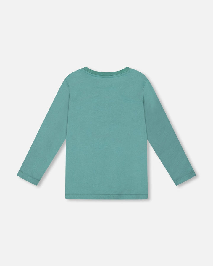 Long Sleeve Cotton Jersey Tee Shirt Sage Green