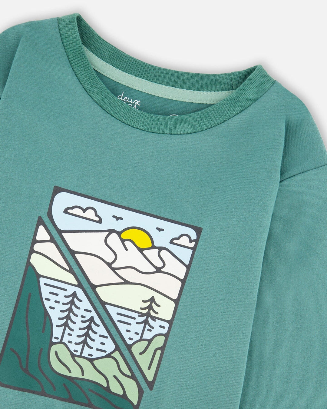 Long Sleeve Cotton Jersey Tee Shirt Sage Green