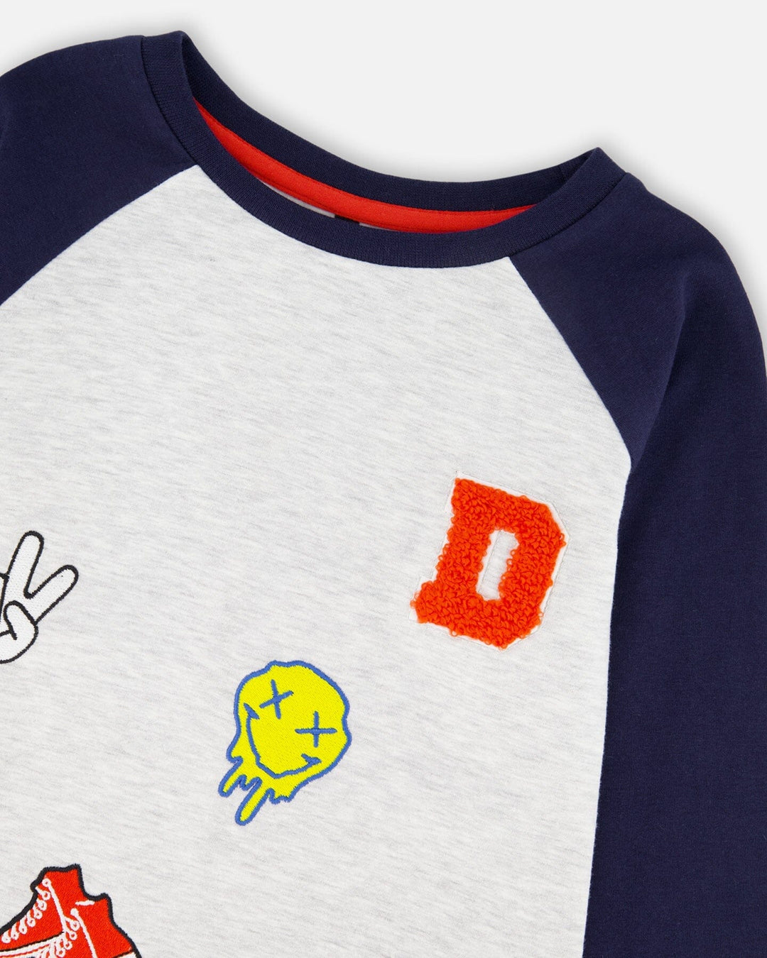 Organic Cotton Raglan Sleeve Tee Shirt Light Heather Grey