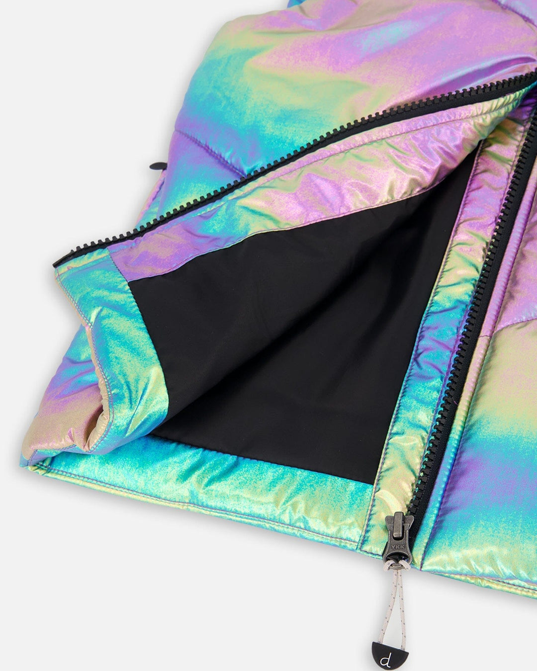 Quilted Mid-Season Sleeveless Vest Metallic Multicolor