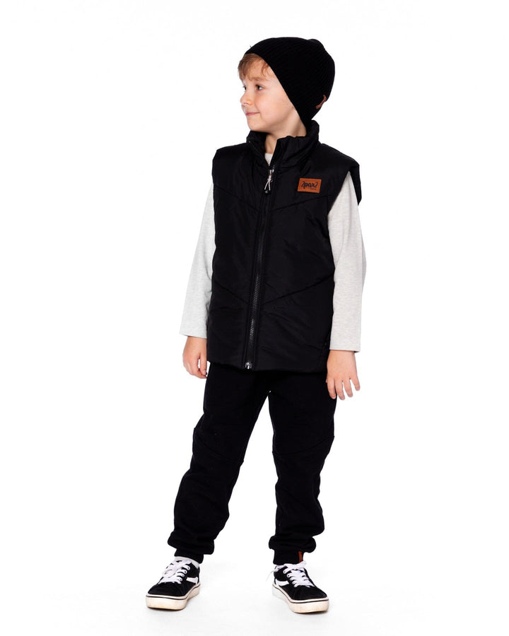 Quilted Mid-Season Sleeveless Vest Black