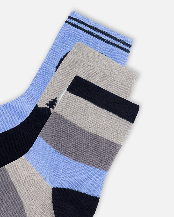 3-Pack Knit Socks Navy Blue