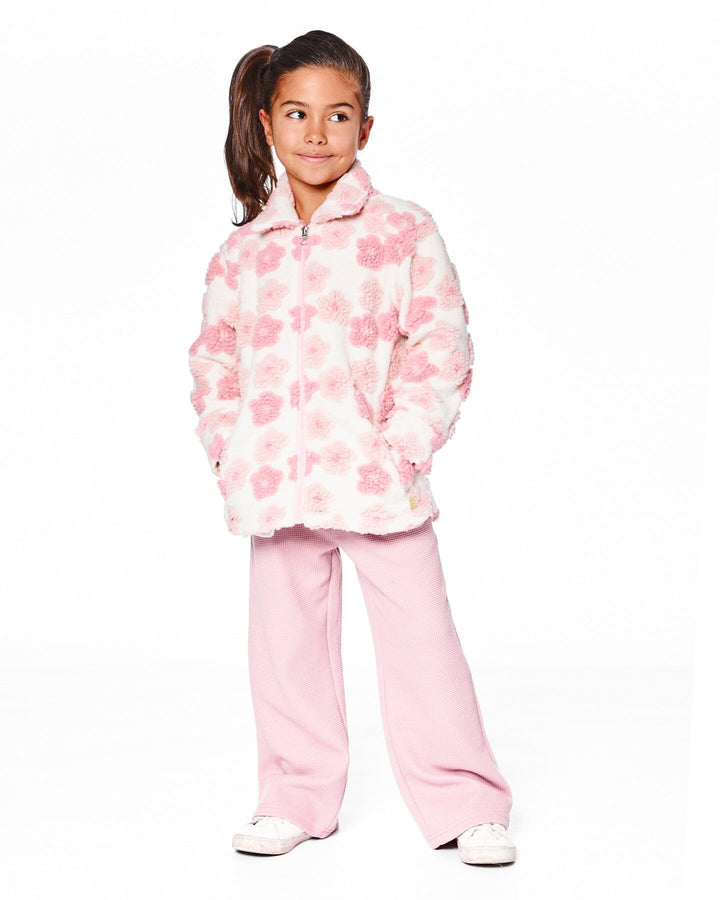 Sherpa Overshirt Off-White And Pink