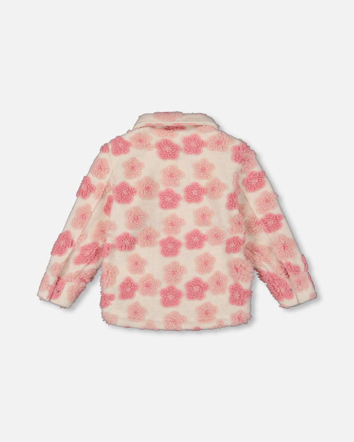 Sherpa Overshirt Off-White And Pink