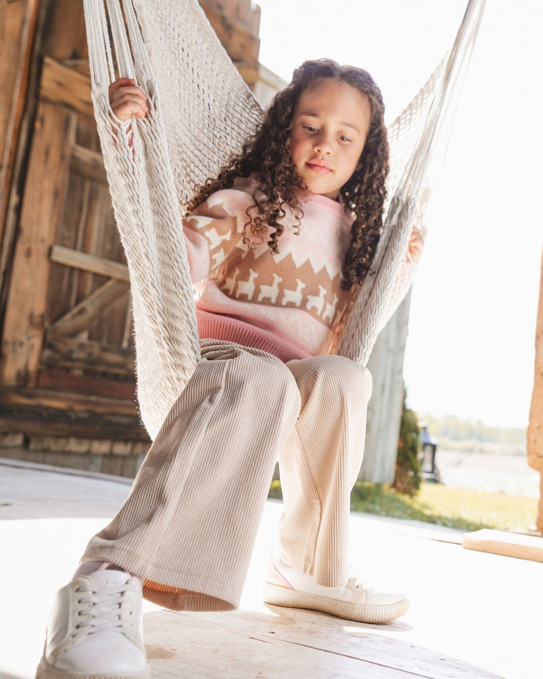 Wide Leg Corduroy Pants Beige