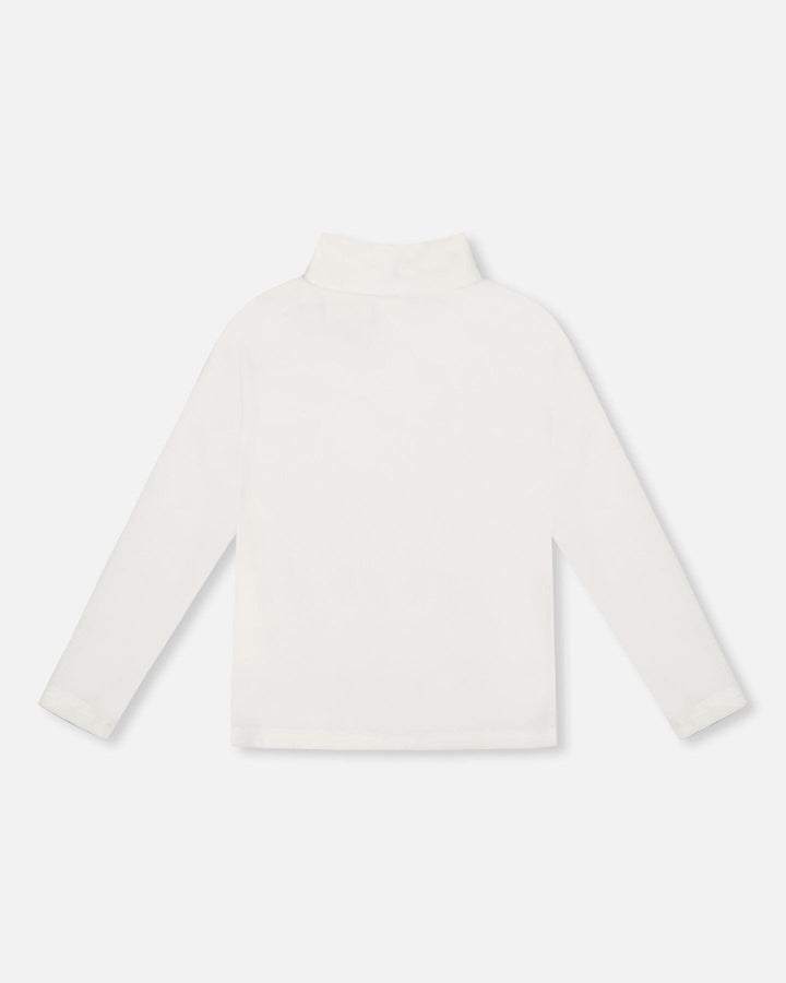 Super Soft Ribbed Mock Neck Top Off-White
