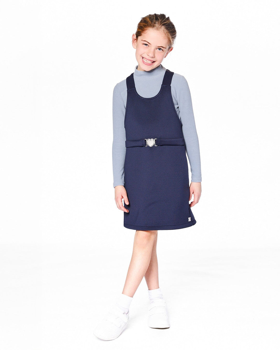 Super Soft Ribbed Mock Neck Top Blue Gray