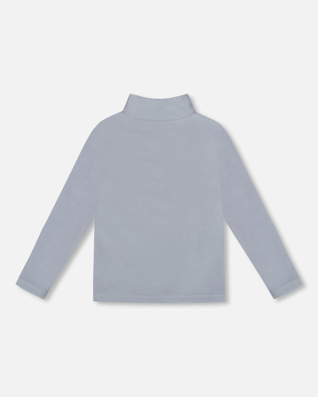 Super Soft Ribbed Mock Neck Top Blue Gray