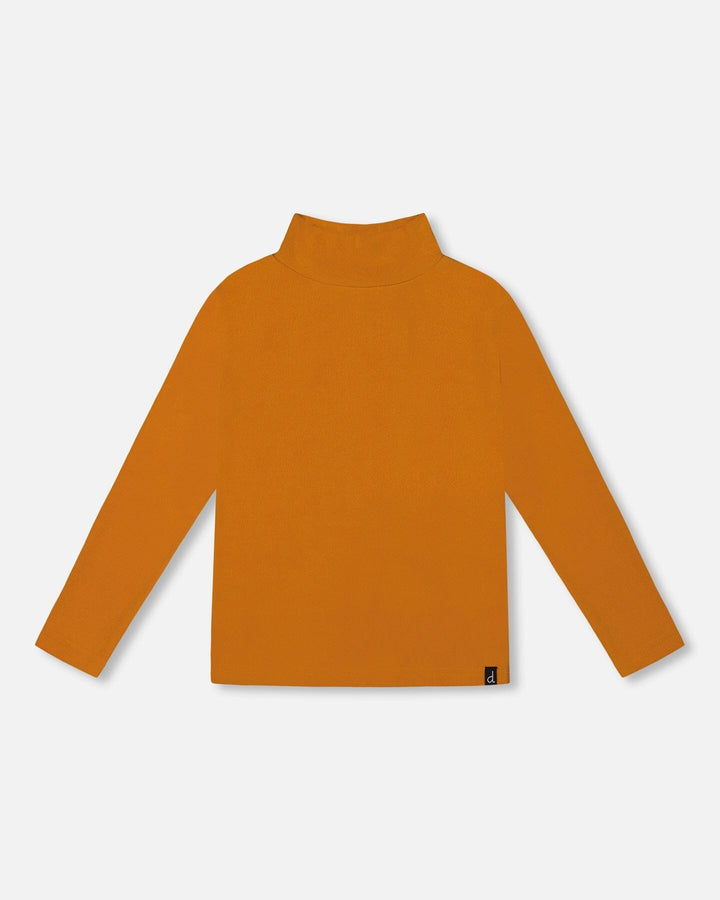 Super Soft Ribbed Mock Neck Top Golden Yellow