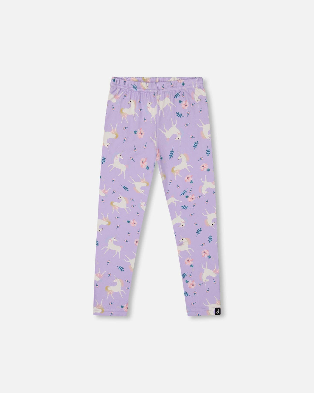 Stretch Jersey Leggings Lilac Unicorn Print