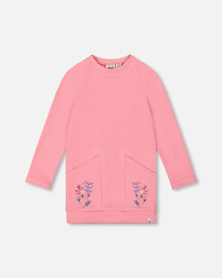 Tunic Tee With Embroidered Pockets Light Pink
