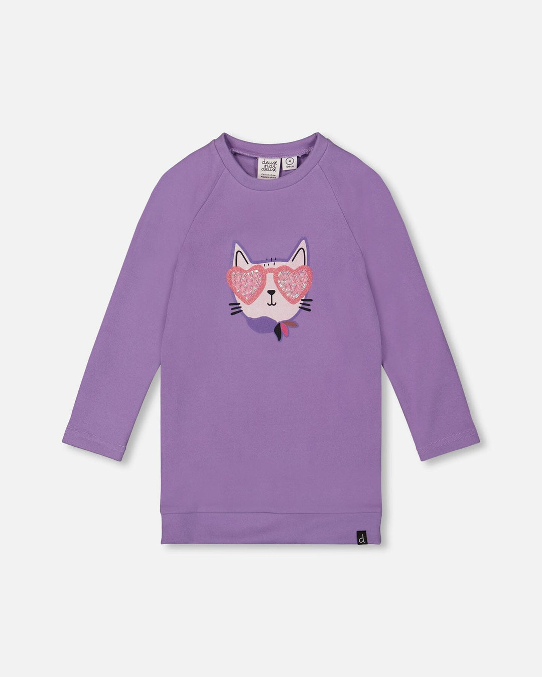 Tunic Tee With Graphic Print Purple Gray