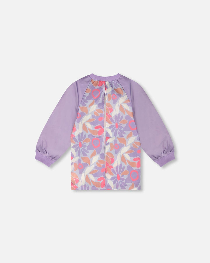 School Apron Lilac Retro Flower Print