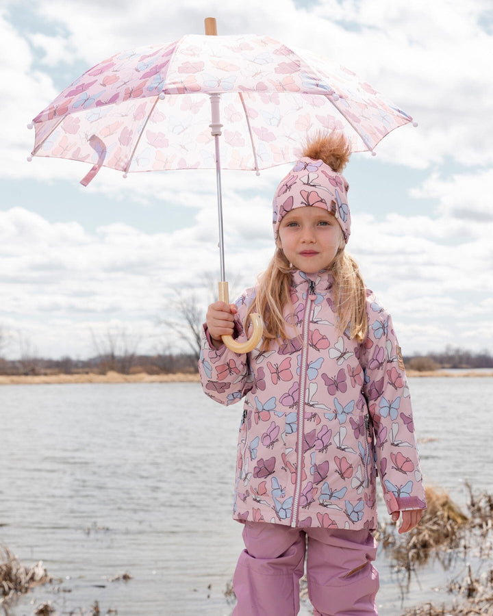 Umbrella Pink Butterfly Print